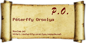 Péterffy Orsolya névjegykártya