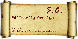 Péterffy Orsolya névjegykártya