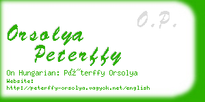 orsolya peterffy business card